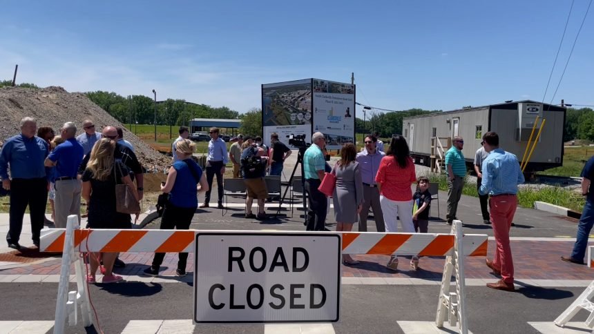 Town Officials Break Ground on New Downtown Street Grid