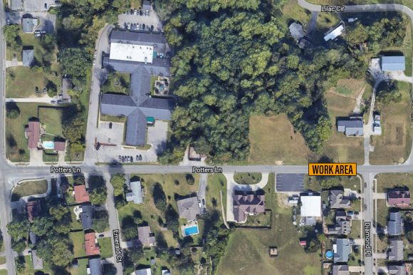 road Potters Lane Road Closing Map