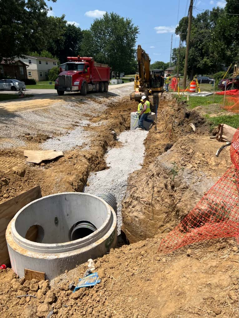 Storm sewer system installation.