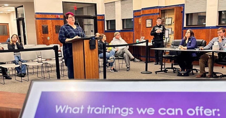 Johanna Polk addresses the Clarksville Town Council