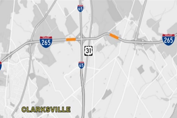 Temporary lane closures planned on State Road 265/I-265 and U.S. 31 in Clark County