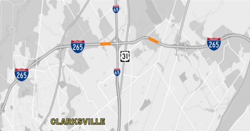 Temporary lane closures planned on State Road 265/I-265 and U.S. 31 in Clark County