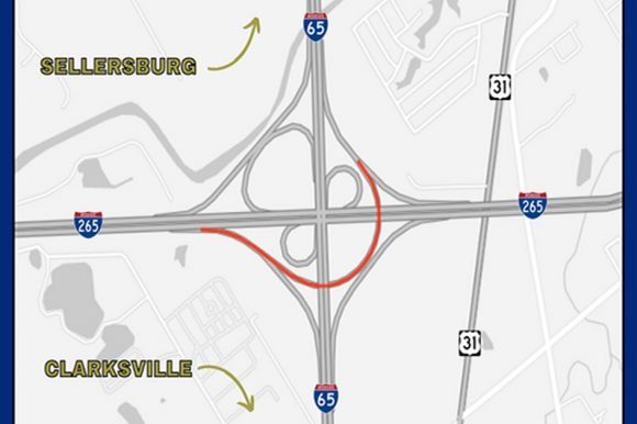 Temporary overnight ramp closure planned on I-265 in Clark County